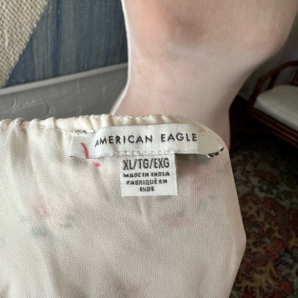 American Eagle Cream Floral Halter Top Dress - Picture 9 of 9